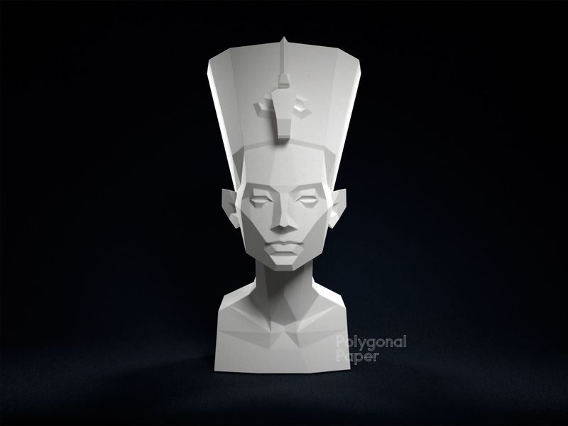 Nefertiti Bust: Papercraft Scheme for Printing