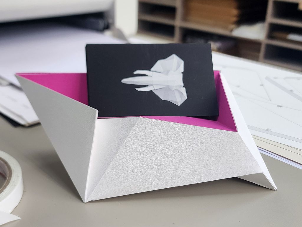 Assembly kit for a business card holder styled after ULTIMA Group Pro furniture, for the "Russian House" exhibition in Moscow, Russia.