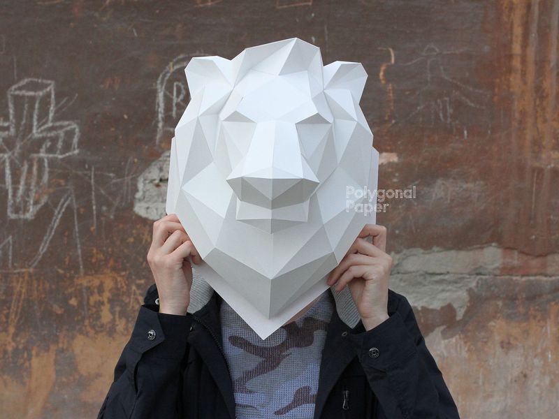 Lion Head: Papercraft Scheme for Printing