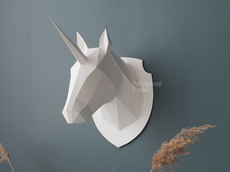 Unicorn Head: Papercraft Scheme for Printing