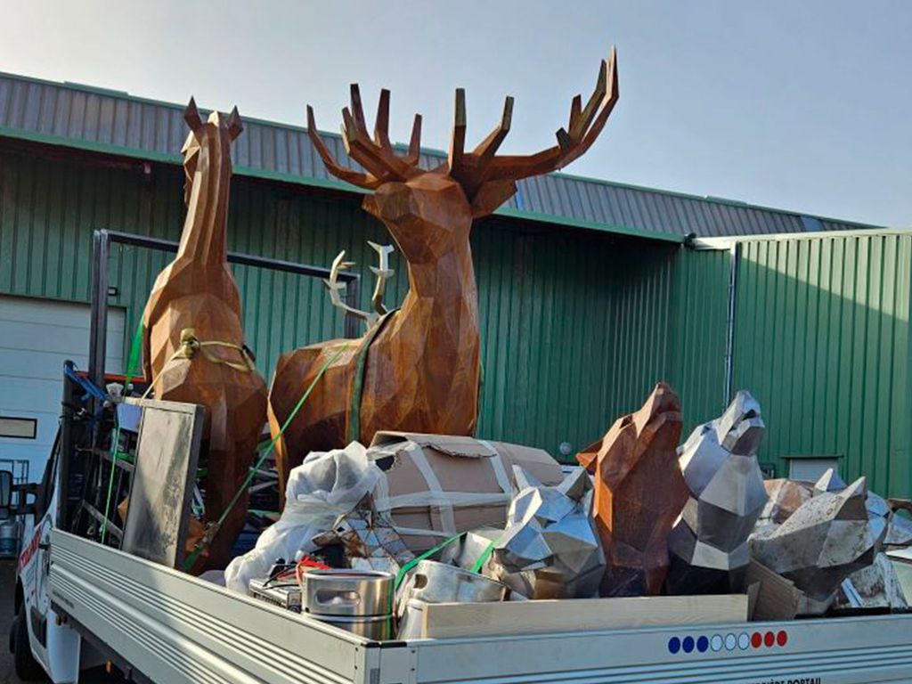 Sculpture of the deer, made in collaboration with Hilep2, France