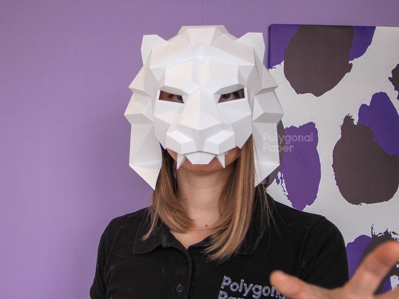 Mask of Roaring Lion: Papercraft Scheme for Printing