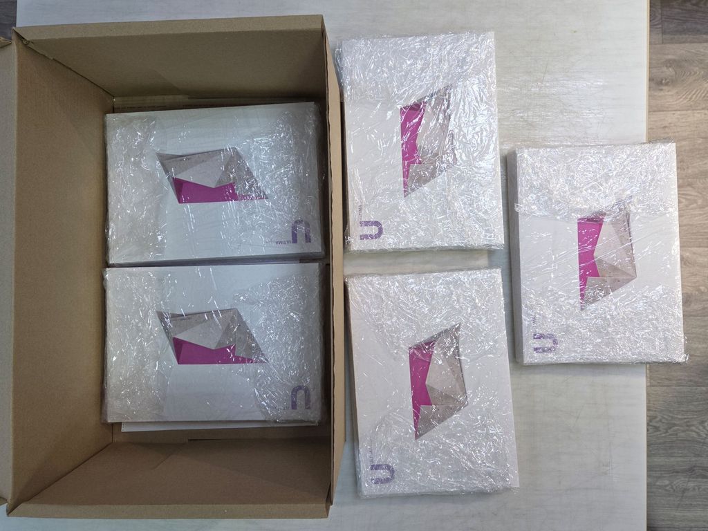 Assembly kit for a business card holder styled after ULTIMA Group Pro furniture, for the "Russian House" exhibition in Moscow, Russia.