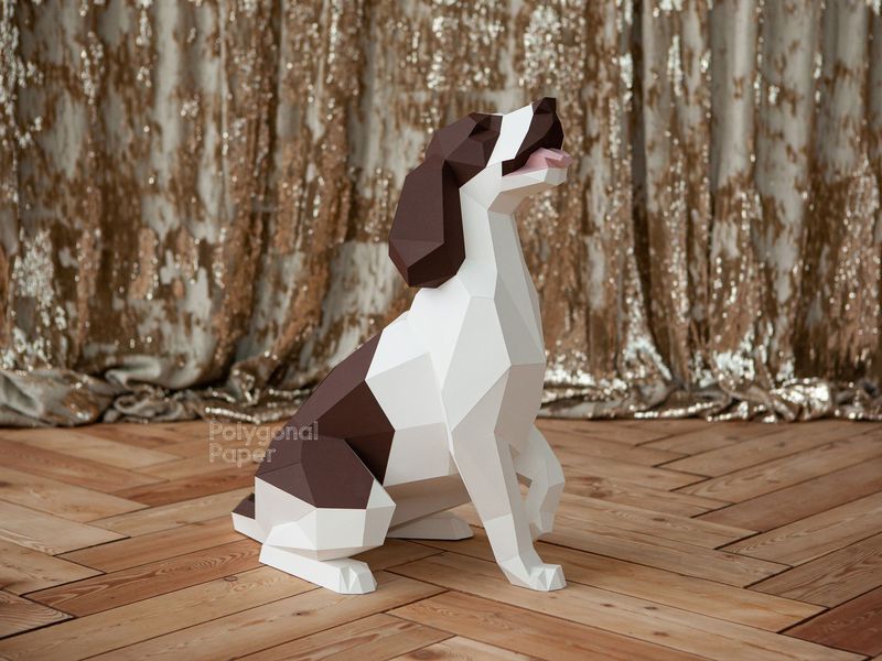 English Springer Spaniel: Papercraft Scheme for Printing