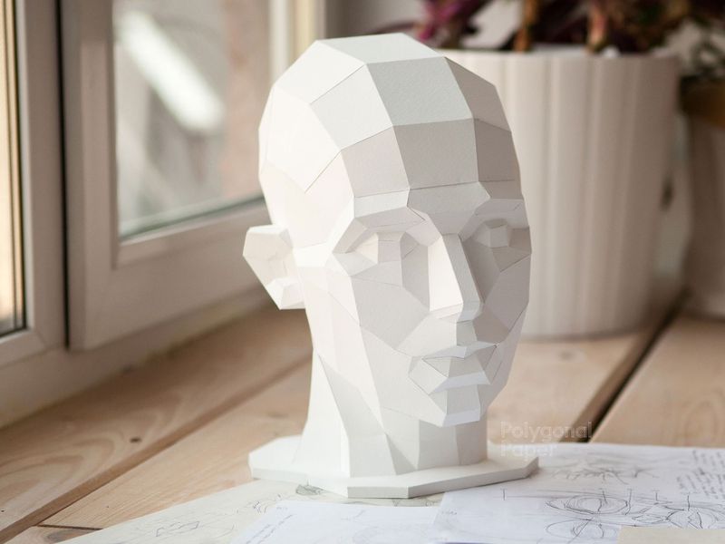 Planar Girl Head: Papercraft Scheme for Printing