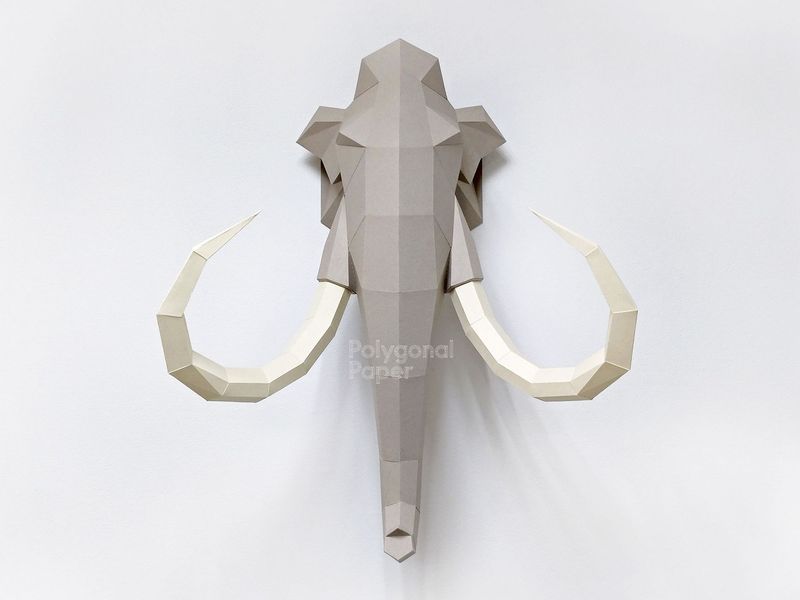 Mammoth Head: Papercraft Scheme for Printing