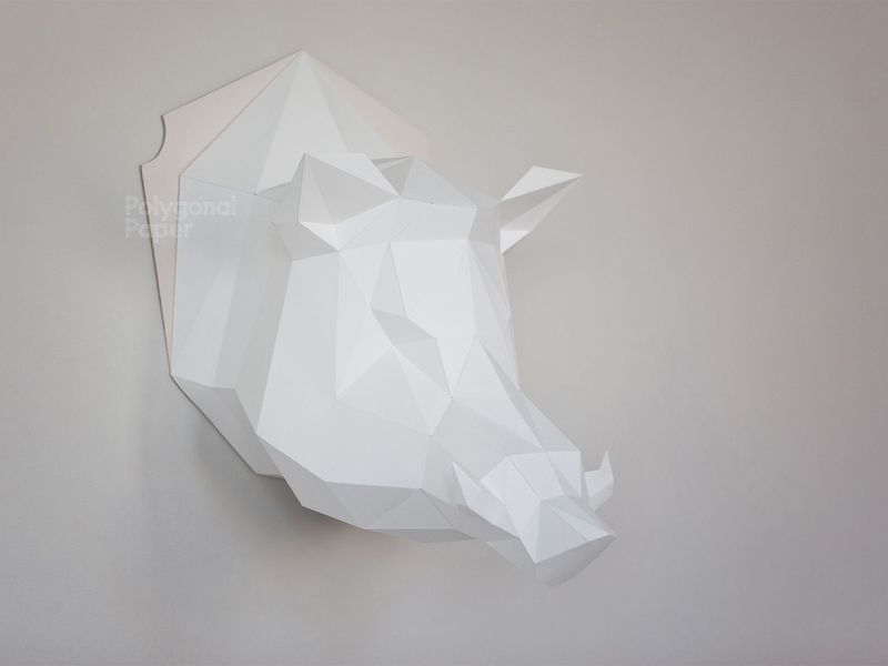 Boar head: Papercraft Scheme for Printing