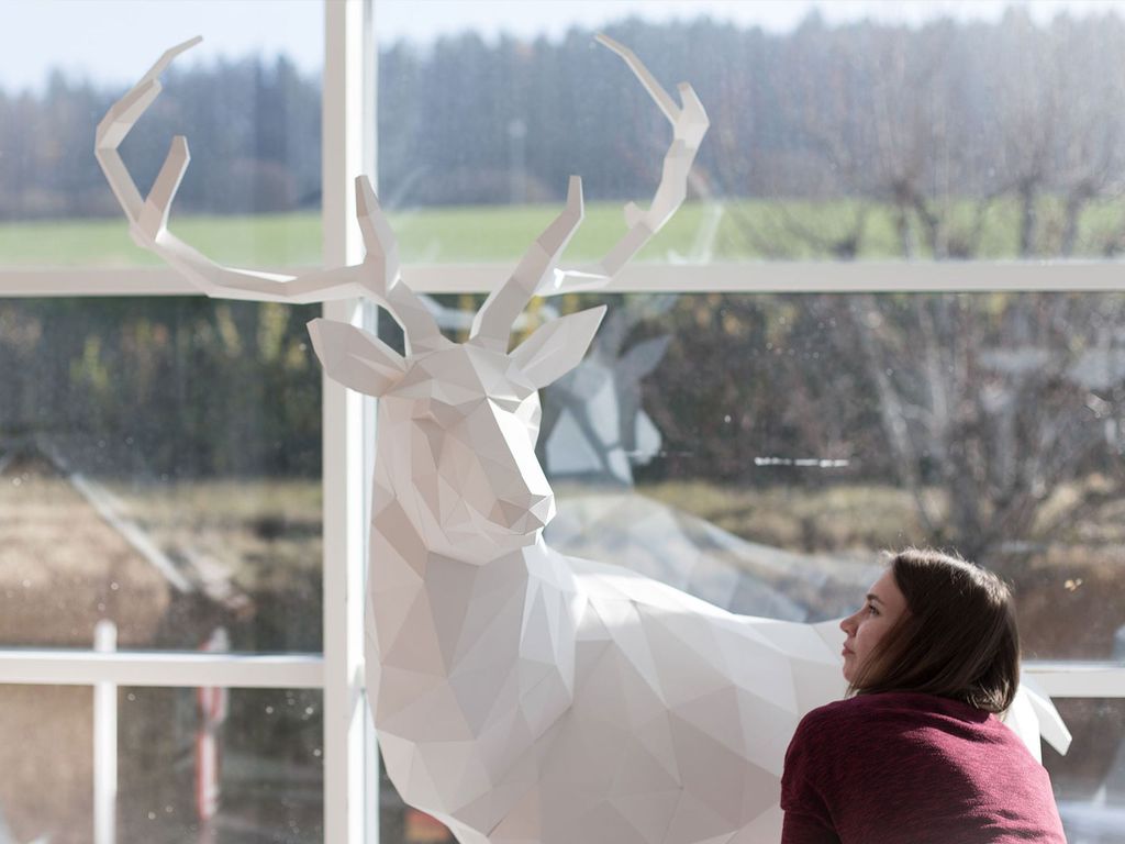 Paper sculptures for the shopping mall decor in Switzerland