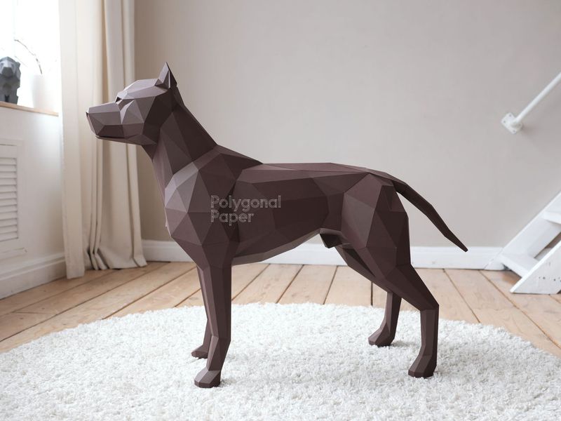 Pitbull Terrier: Papercraft Scheme for Printing