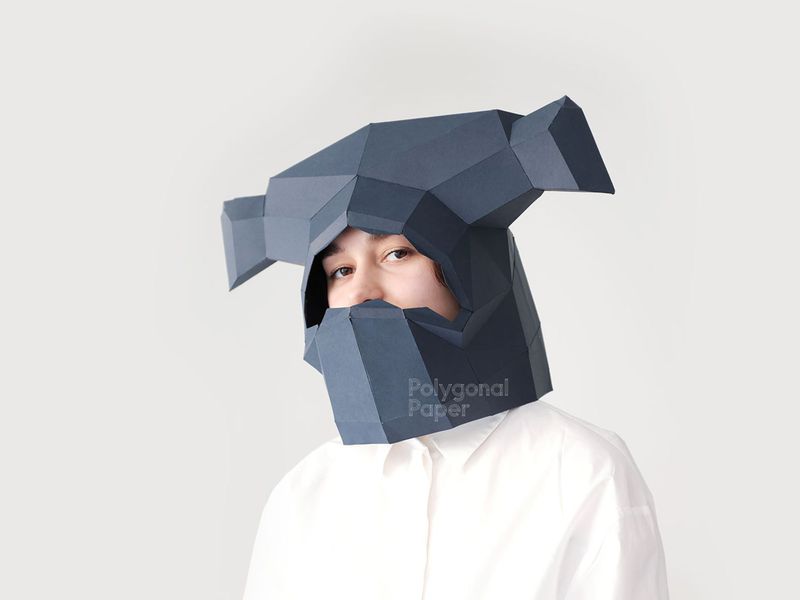 Mask of Hammerhead Shark: Papercraft Scheme for Printing