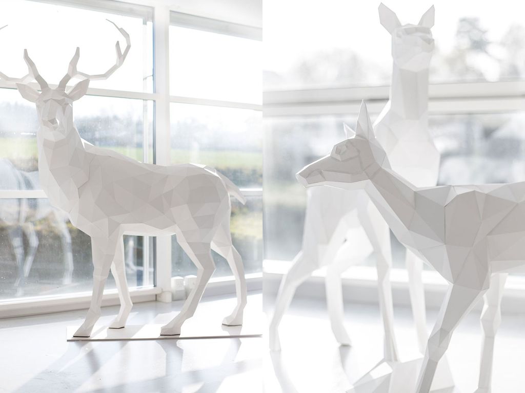 Paper sculptures for the shopping mall decor in Switzerland