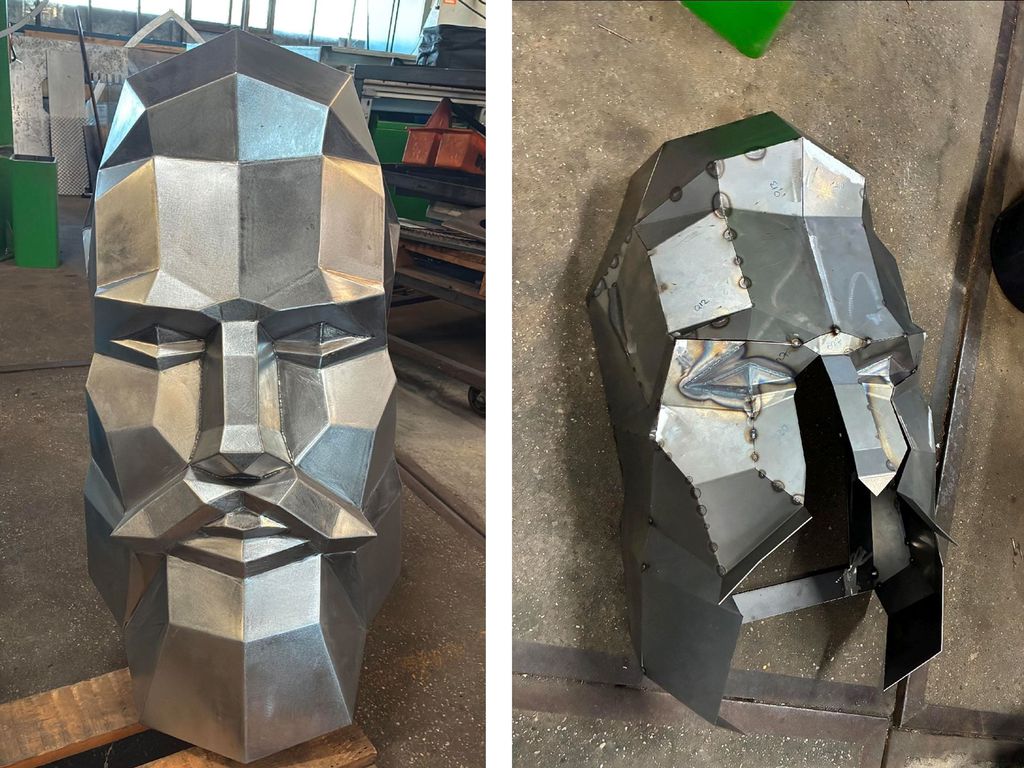 A bearded man's face created for a barbershop in collaboration with Dimitri Balde, Netherlands