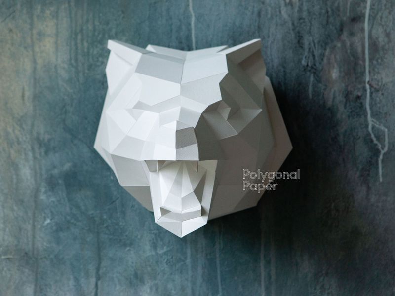 Bear Head: Papercraft Scheme for Printing