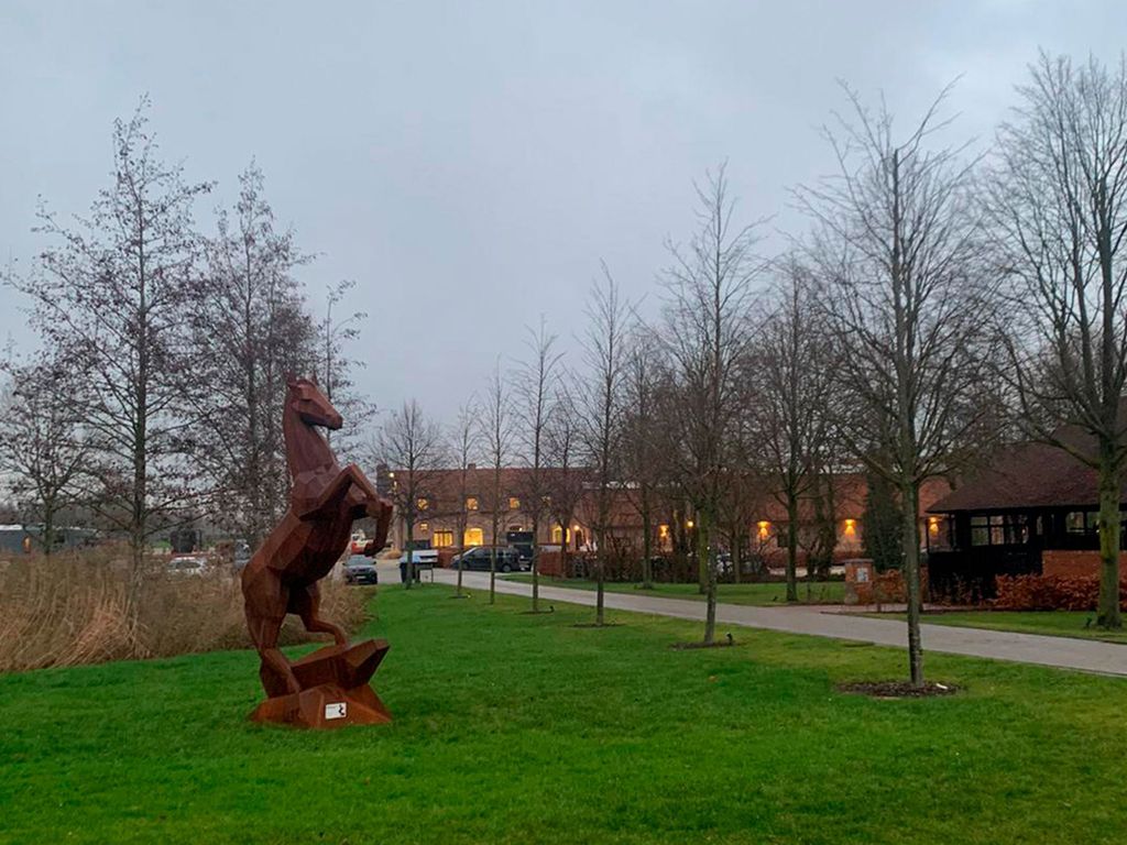 Sculpture of the horse, made in collaboration with Hilep2 for equestrian club, Belgium