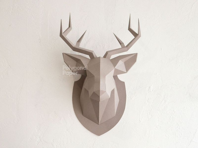 Deer Head (Gray Color) Gluing Kit