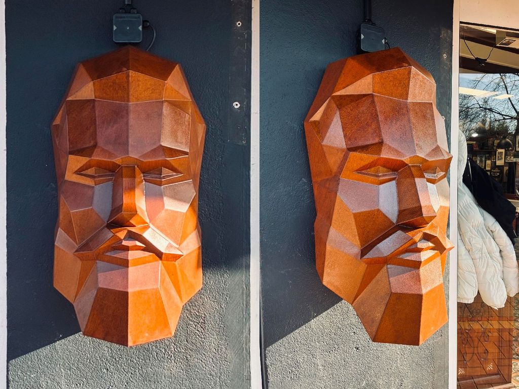 A bearded man's face created for a barbershop in collaboration with Dimitri Balde, Netherlands