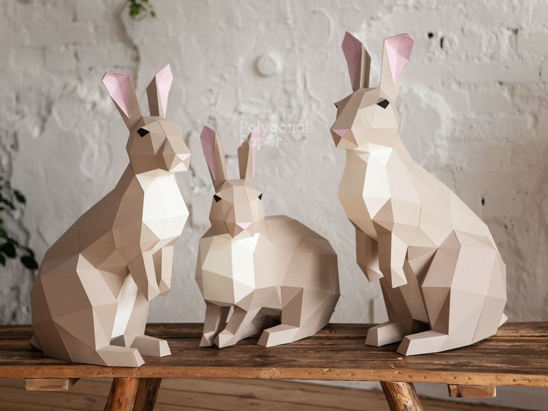 Rabbits: Papercraft Scheme for Printing