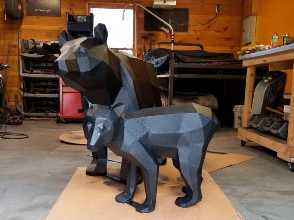 Drawings for creating black bear sculptures, made in collaboration with @natureofmetal, USA