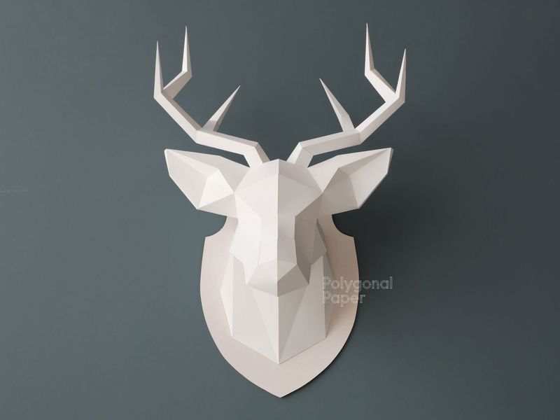 Deer Head: Papercraft Scheme for Printing