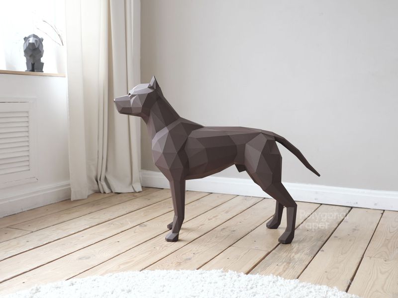 Terrier Pitbull: patron papier à imprimer
